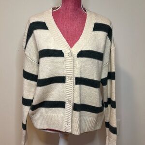 Splendid Kendall Stripe Cardigan Oat Balsam Size M New w/ Tags